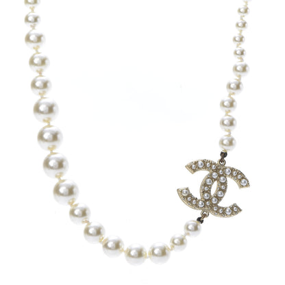 Chanel Graduated Pearl CC Short Necklace Gold 1 of 6