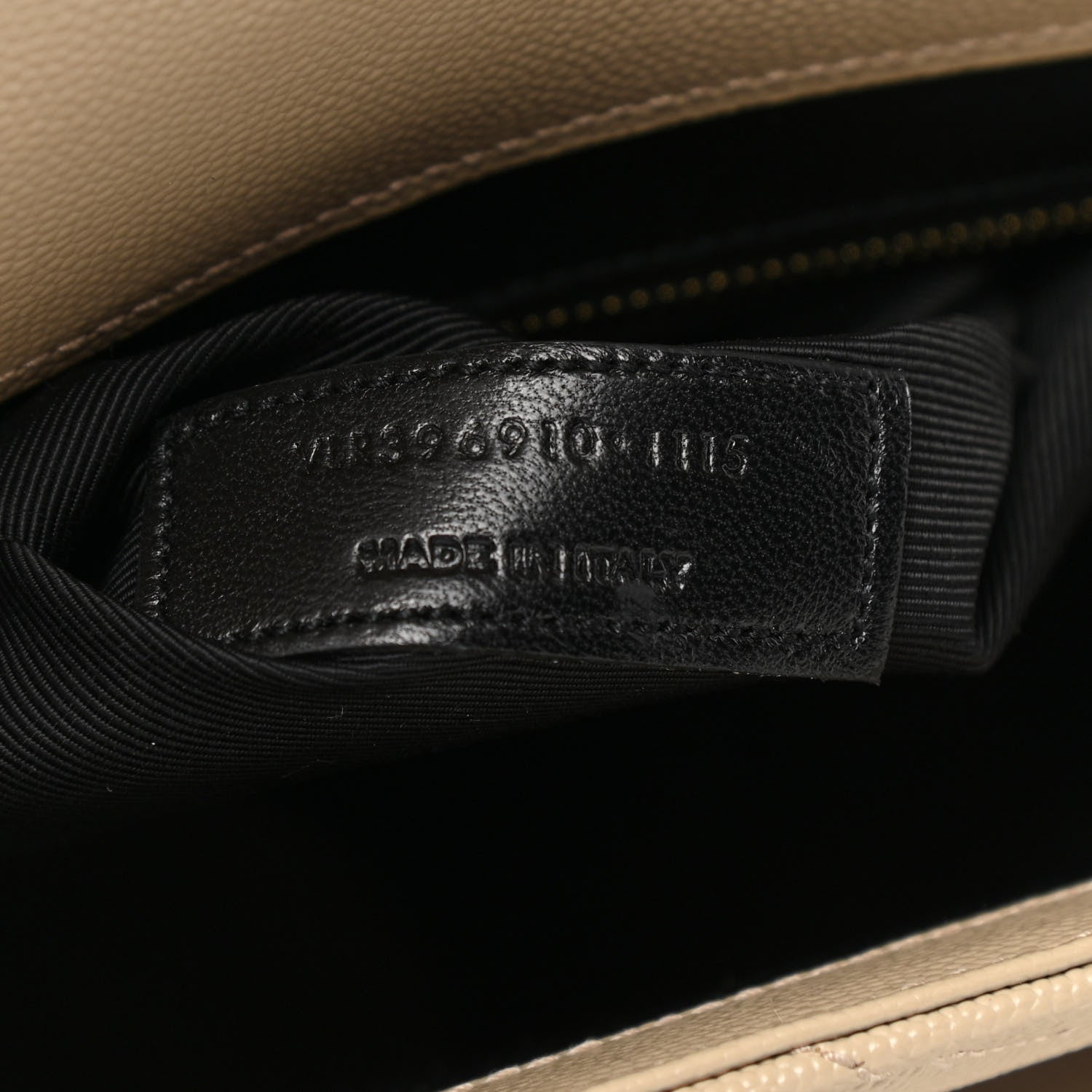 Saint Laurent Grain De Poudre Matelasse Chevron Large Monogram Satchel Dark Beige 8 of 14