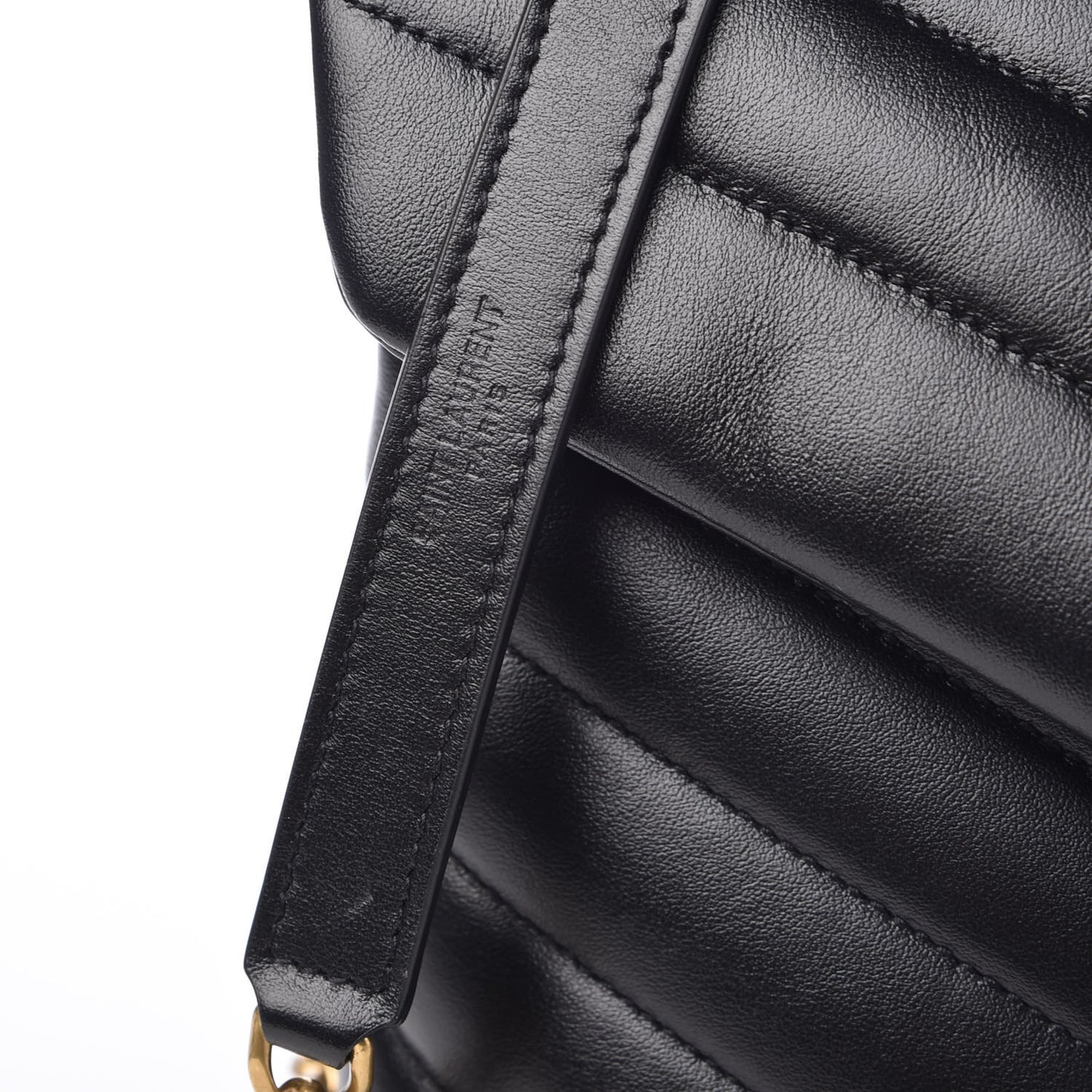 Calfskin Y Quilted Monogram Medium Loulou Chain Satchel Black
