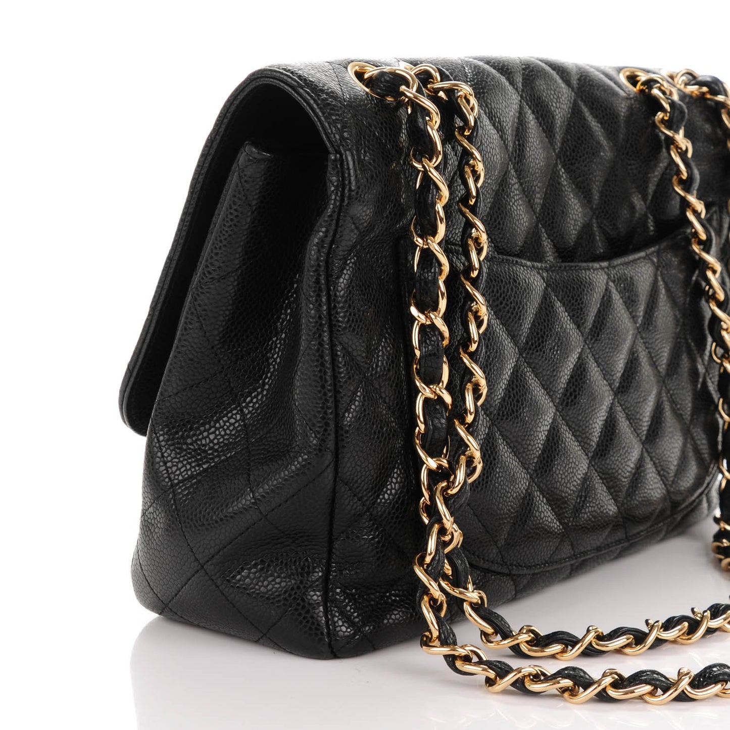 Caviar Quilted Jumbo Single Flap Black