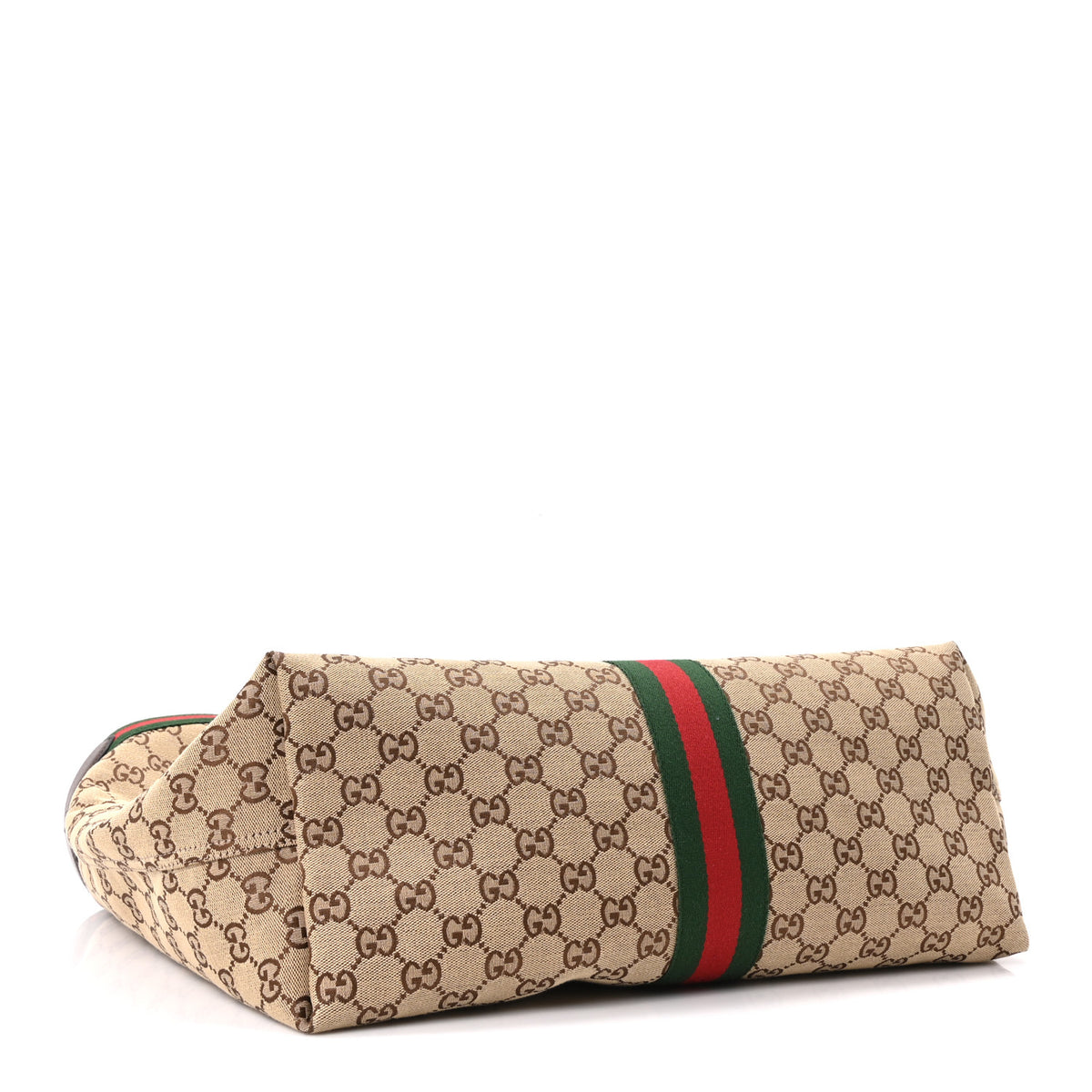 GG Monogram Web Large Giglio Tote Beige Brown