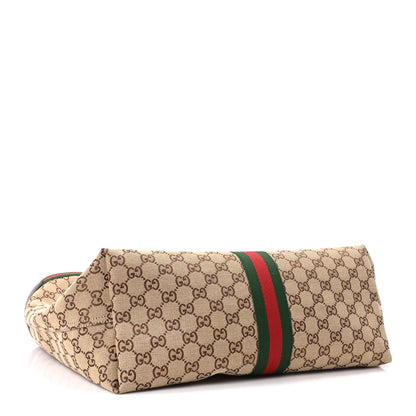 Gucci GG Monogram Web Large Giglio Tote Beige Brown 5 of 11