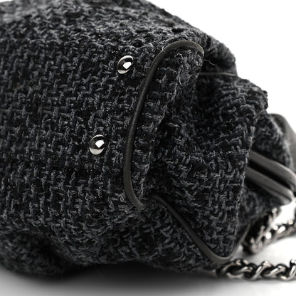 Chanel Tweed Paris NY Framed Pleated Pouch Bag Grey 10 of 12