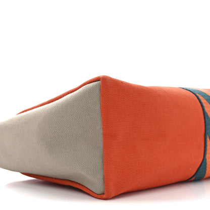 Hermes Canvas Jimetou GM Orange Feu Gris Ponce 7 of 9