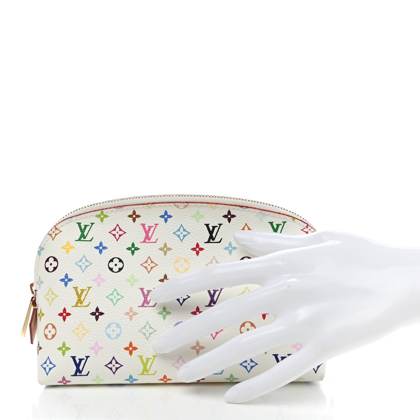 Monogram Multicolor Cosmetic Pouch White Litchi