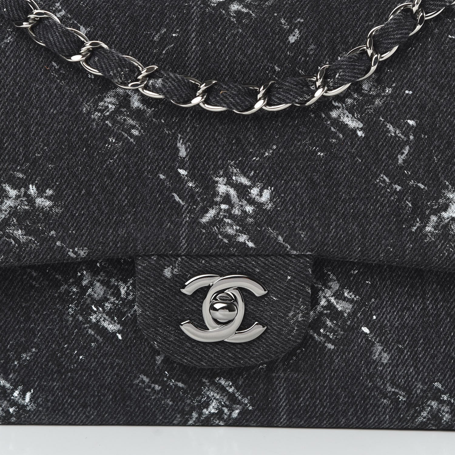 Chanel Denim Medium Double Flap Black 8 of 10