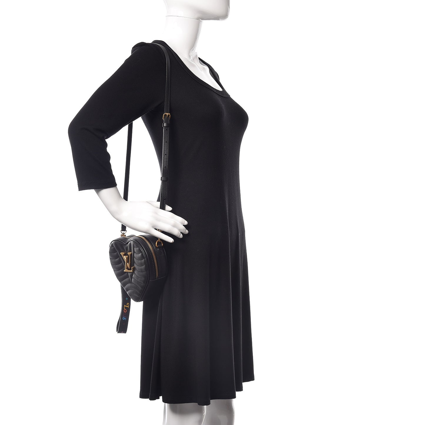 Calfskin New Wave Heart Bag Black