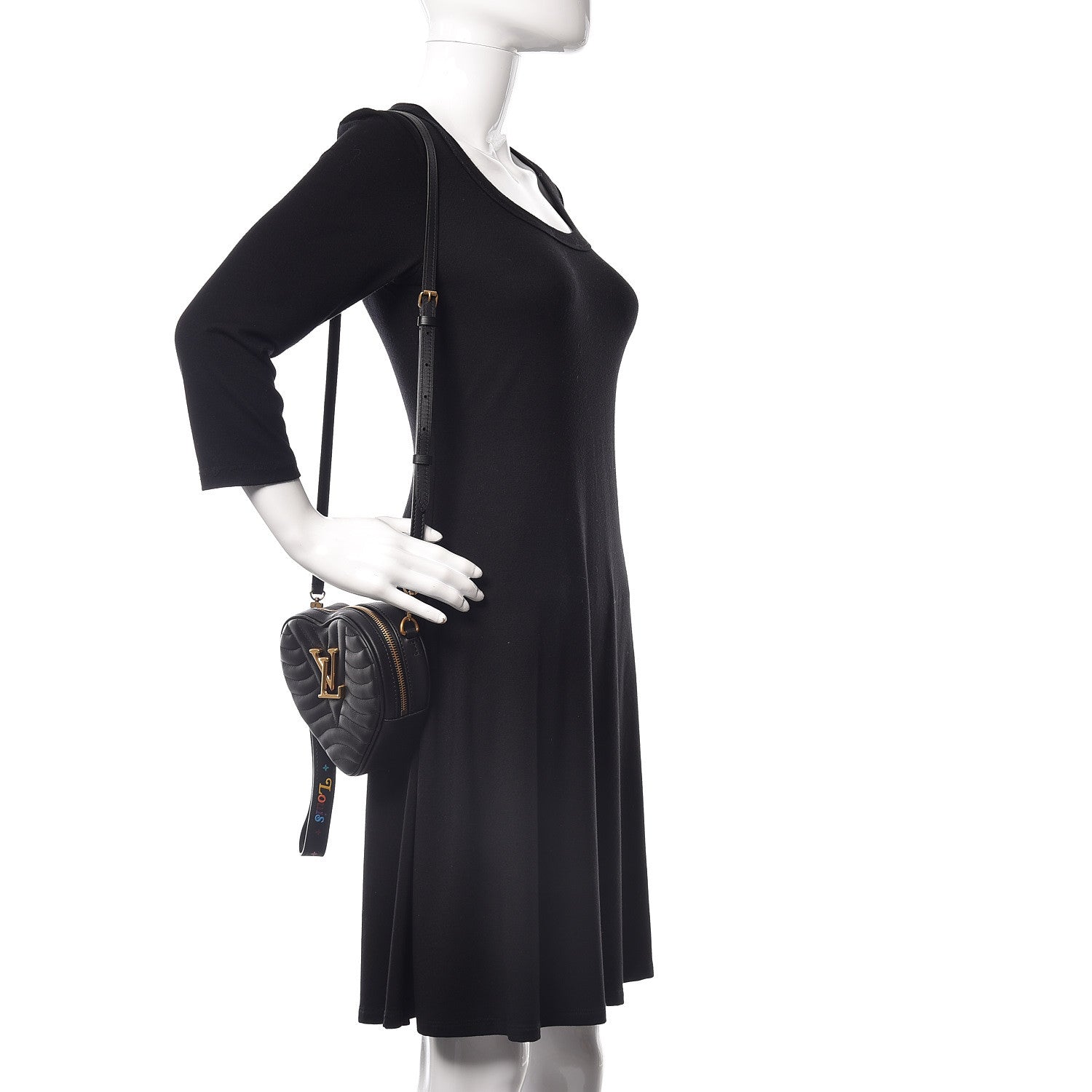 Louis Vuitton Calfskin New Wave Heart Bag Black 2 of 12
