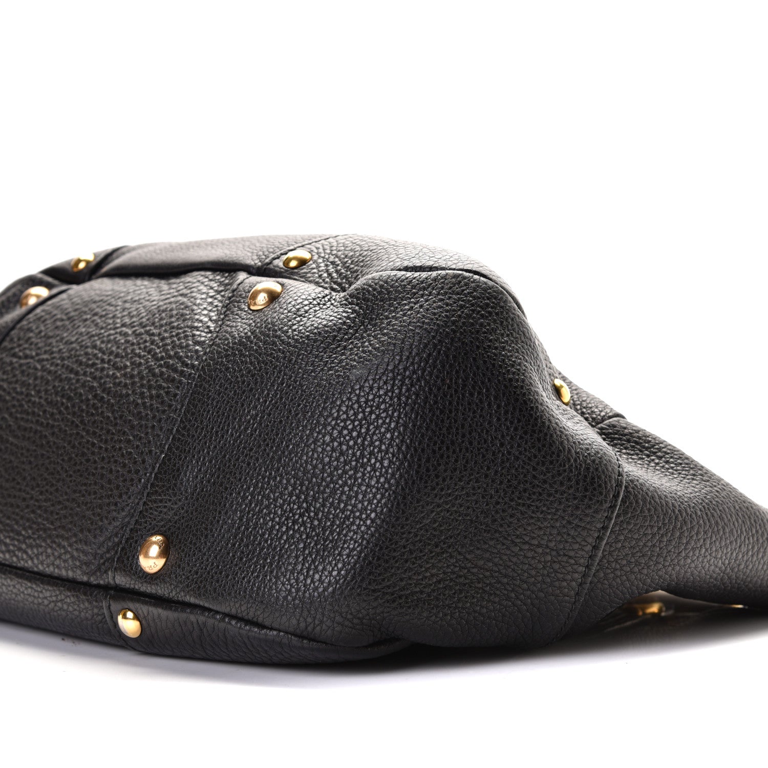 Prada Vitello Daino Pushlock Tote Black 5 of 9