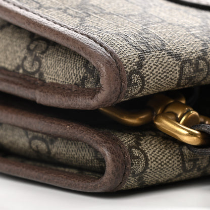 Gucci GG Supreme Monogram Web Small Neo Vintage Double Flap Messenger Bag Beige New Acero 26 of 28