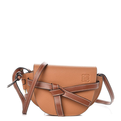Loewe Grained Calfskin Mini Gate Crossbody Bag Caramel Pecan 1 of 11
