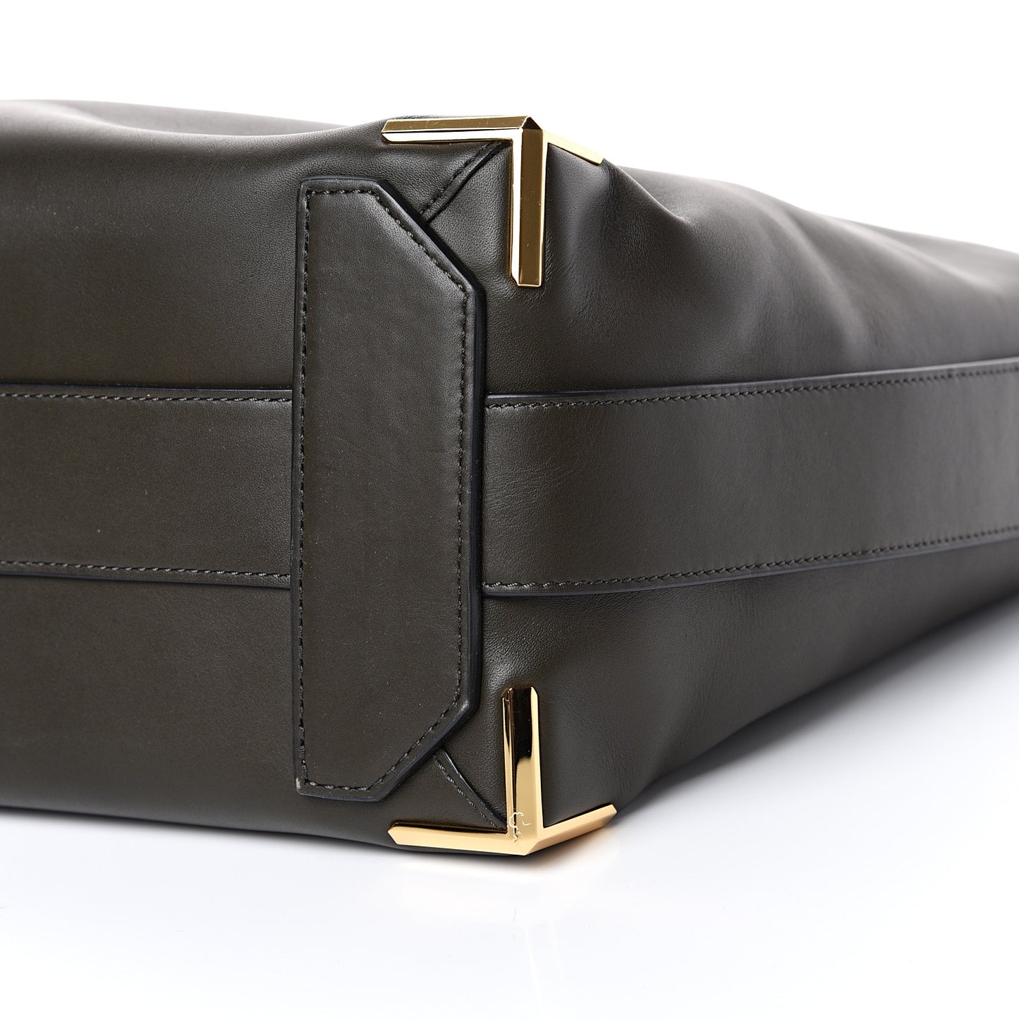 Calfskin Prisma Skeletal Hobo Dark Green Gold Hardware