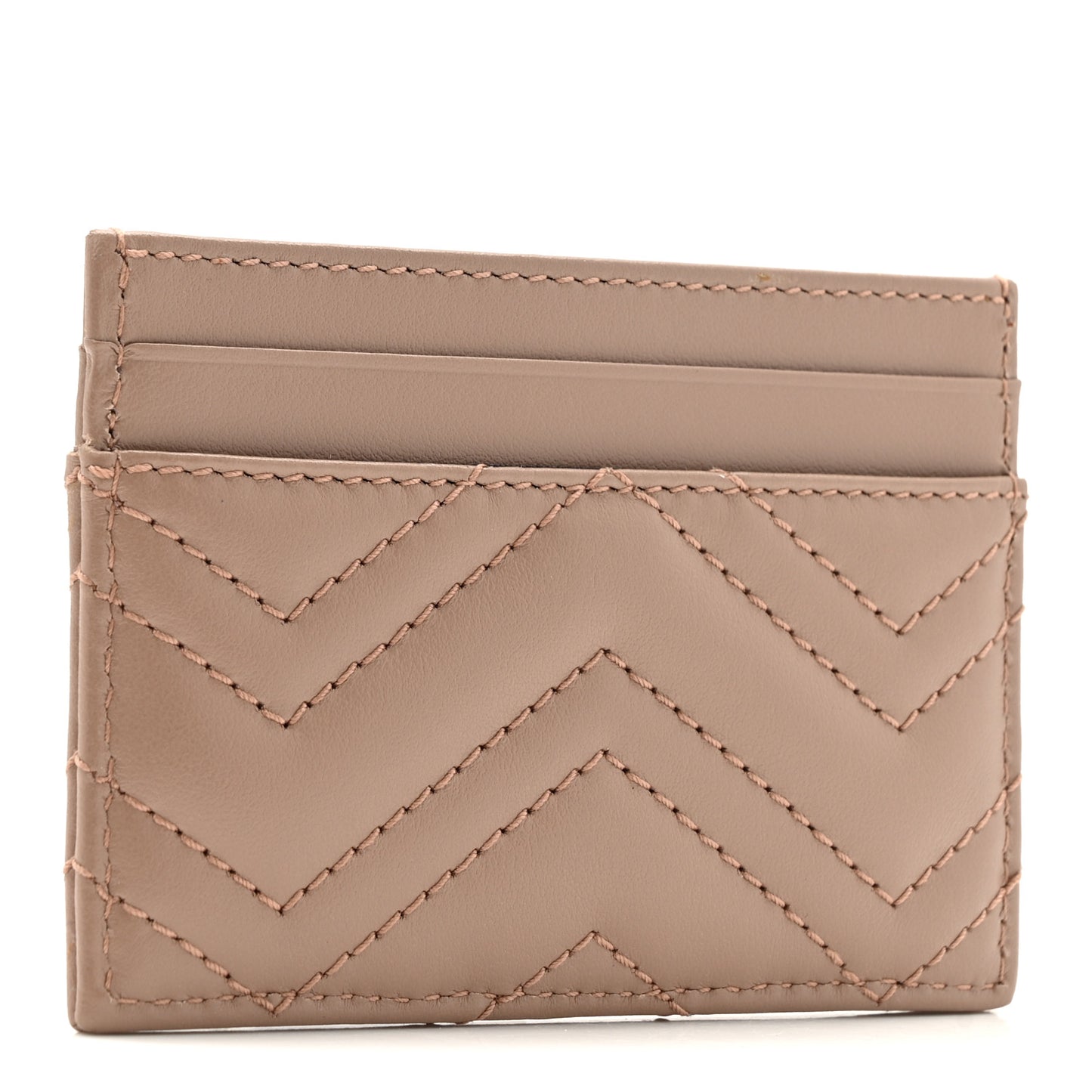 Calfskin Matelasse GG Marmont Card Holder Porcelain Rose