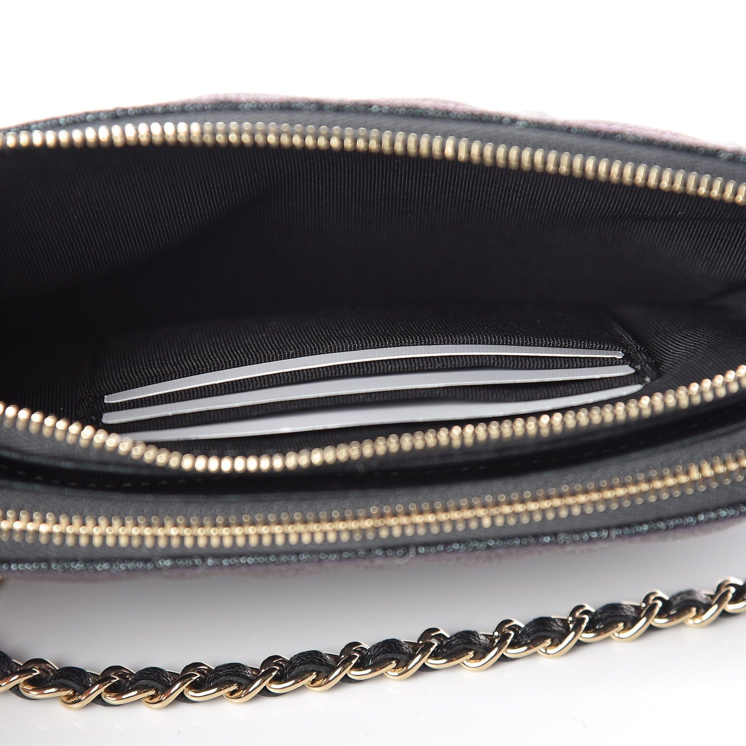Chanel Iridescent Caviar Quilted Clutch With Chain Black 6 of 13