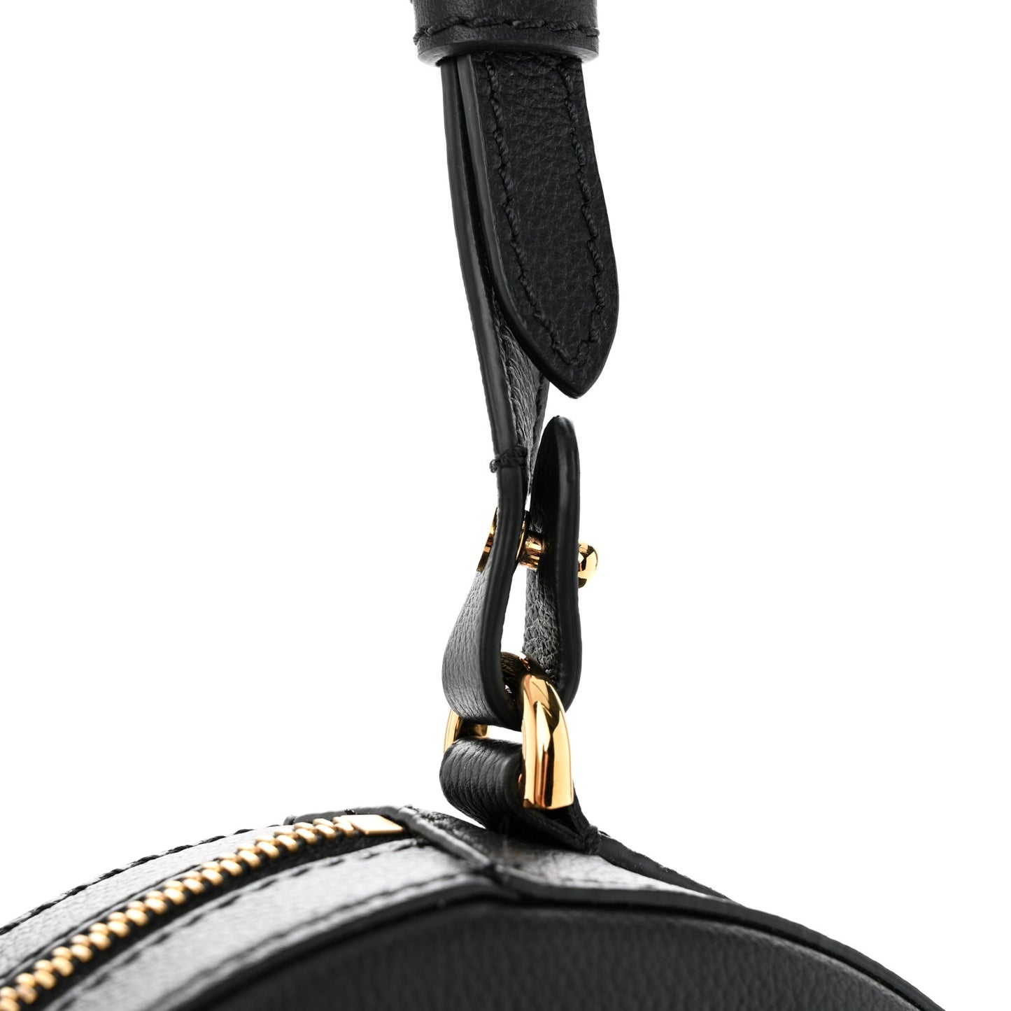 Calfskin Mini La Medusa Chain Round Crossbody Bag Black