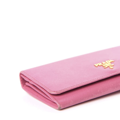 Prada Saffiano Metal Continental Flap Wallet Geranio 6 of 10
