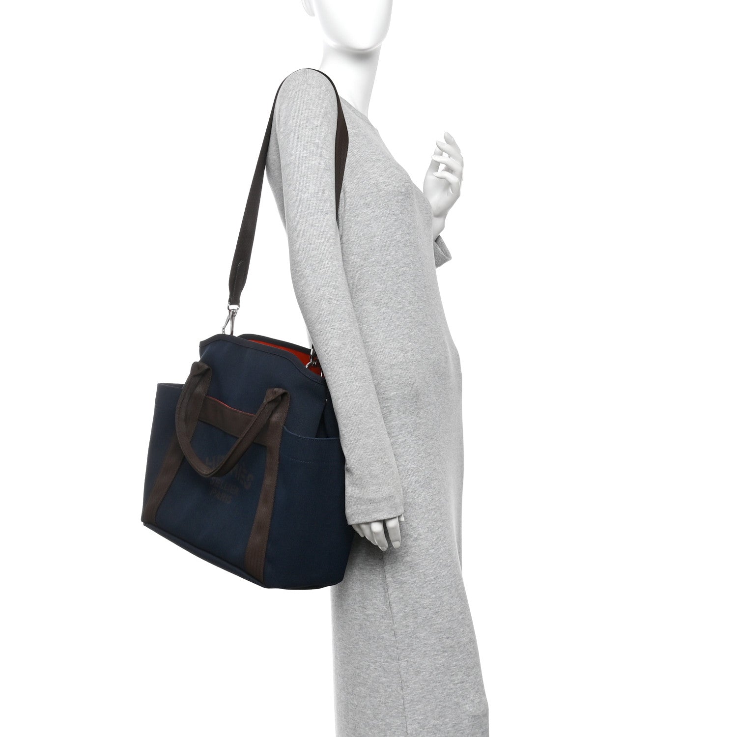 Hermes Canvas The Grooming Bag Bleu Navy Feu 2 of 13