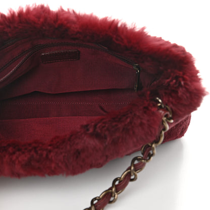 Chanel Rabbit Fur Shoulder Bag Burgundy 5 of 10