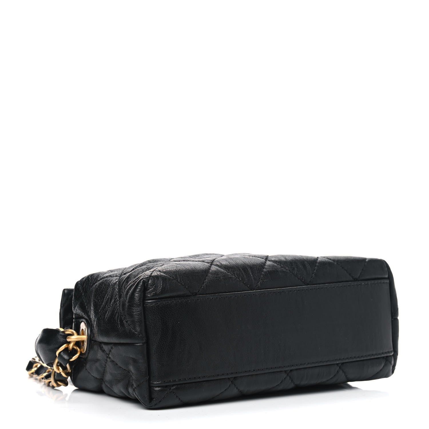 Chanel Crumpled Lambskin Quilted Small CC Links Shoulder Bag Black 3 of 5