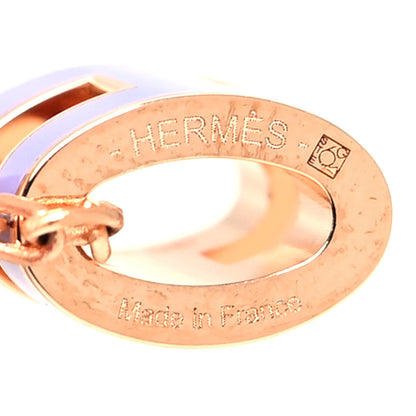 Hermes Lacquered Rose Gold Mini Pop H Pendant Necklace Lilac 5 of 5