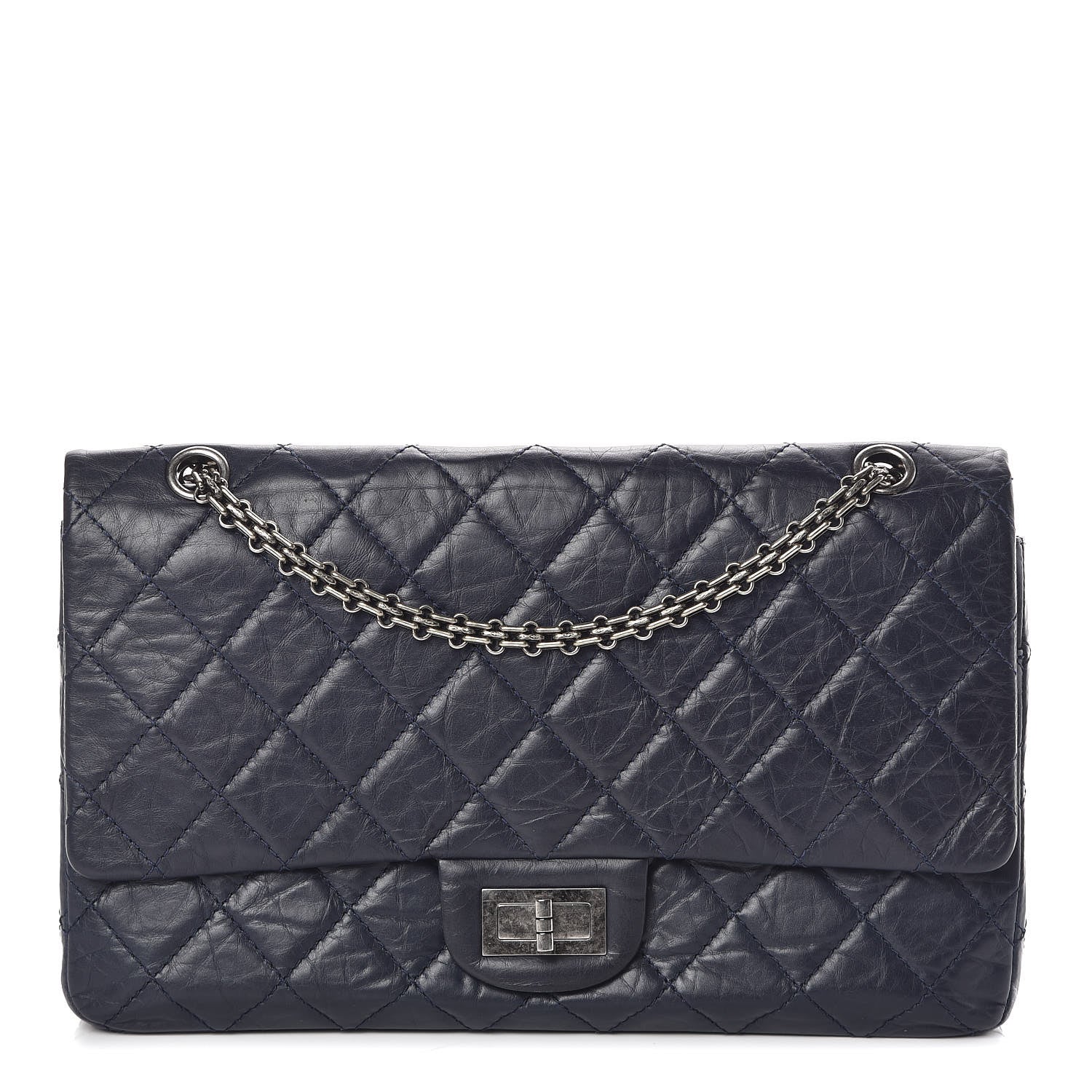 Chanel Aged Calfskin Quilted 2.55 Reissue 227 Flap Navy Blue 1 of 13