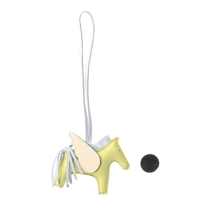 Hermes Milo Lambskin Grigri Rodeo Pegase Horse Bag Charm PM Jaune Bourgeon Bleu Brume Nata 2 of 4