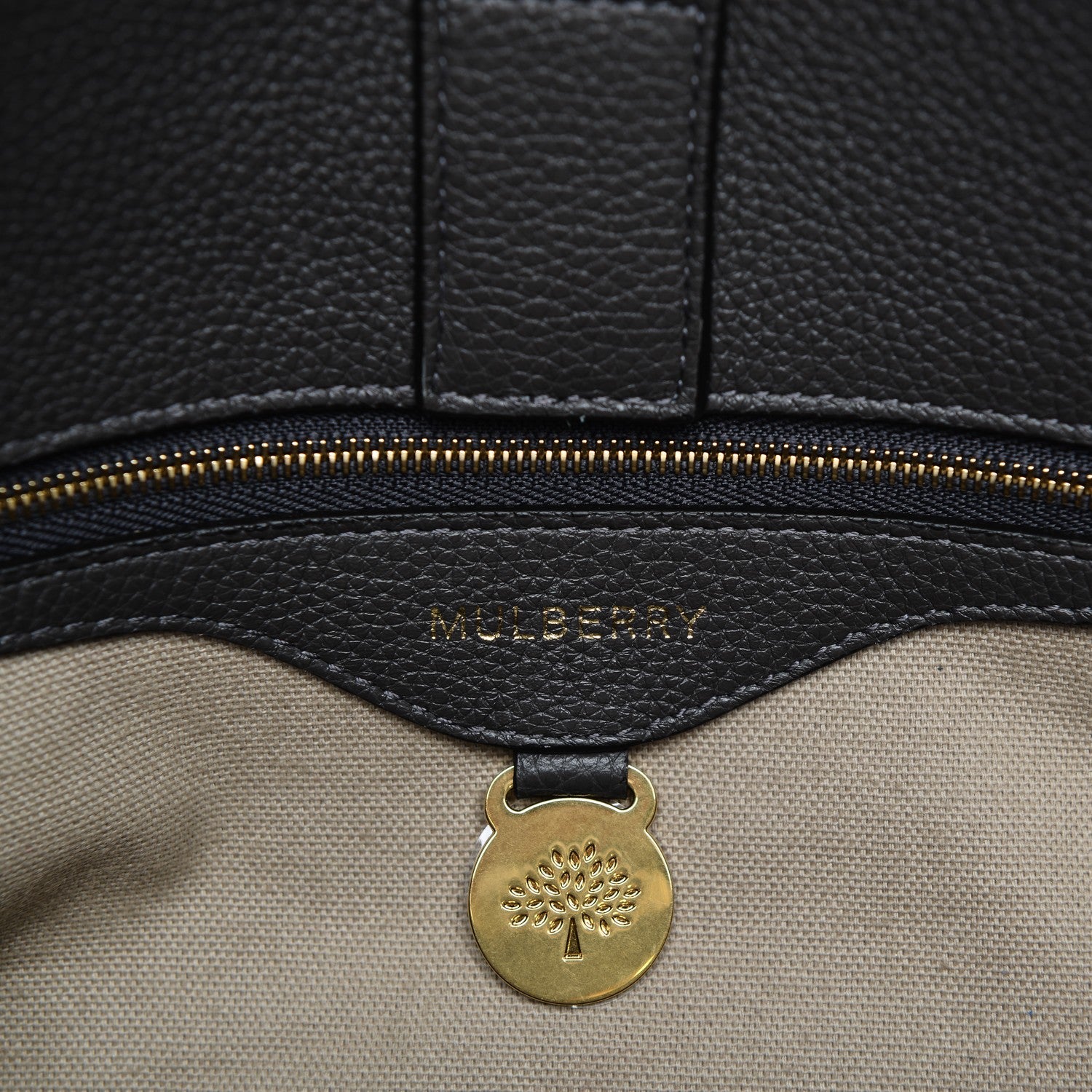 Mulberry Classic Grain Bayswater Double Zip Tote Dark Grey 6 of 12