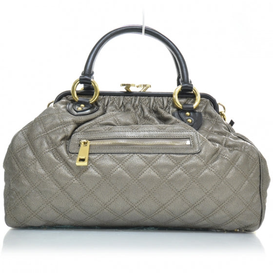 Quilted Leather Stam Metallic Bronze