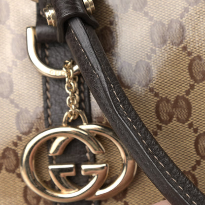 Gucci Crystal Monogram Medium GG Charm Dome Satchel Dark Brown 9 of 9