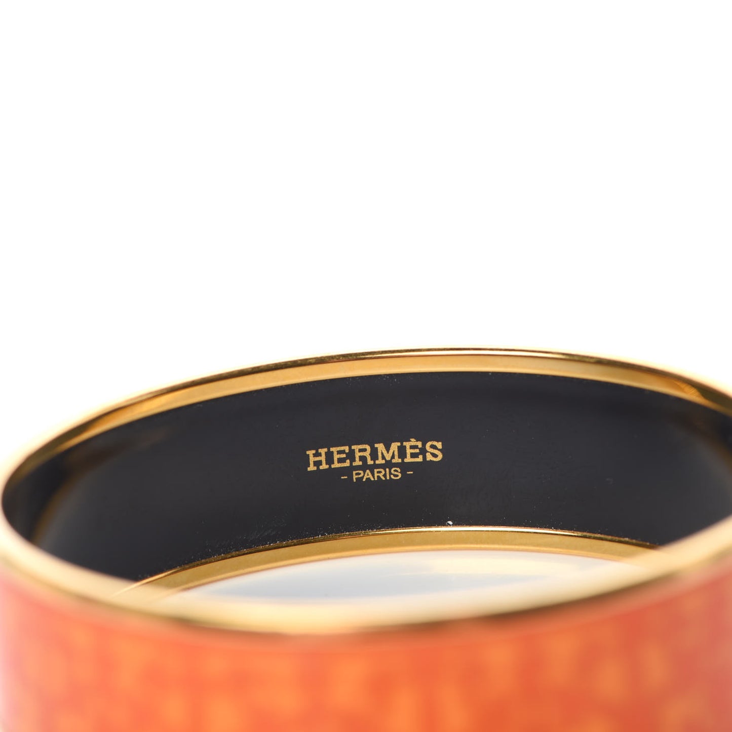 Enamel Printed Wide Balcon du Guadalquivir Bracelet 65 Promenade Orange