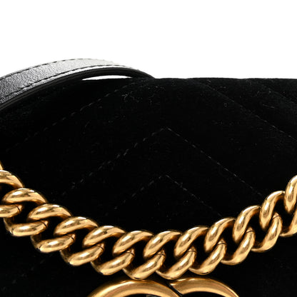 Gucci Velvet Matelasse Mini GG Marmont Shoulder Bag Black 8 of 10