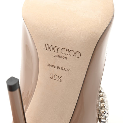 Jimmy Choo Patent Crystal Bing 100 Pumps 36.5 Ballet Pink 7 of 8