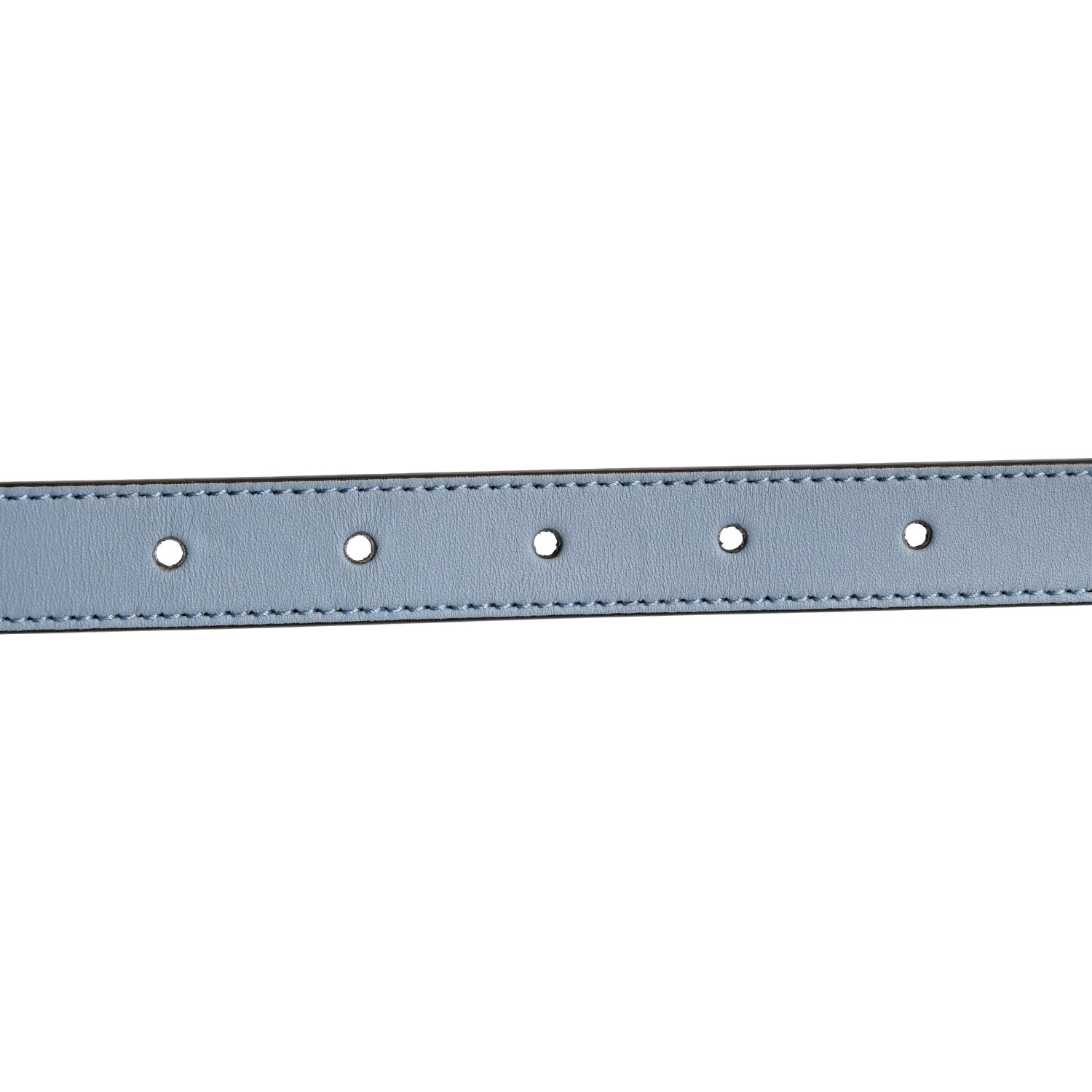 Gucci Moon Calfskin Palladium Double G 20mm Belt 85 34 Porcelain Light Blue 6 of 7