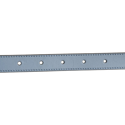Gucci Moon Calfskin Palladium Double G 20mm Belt 85 34 Porcelain Light Blue 6 of 7