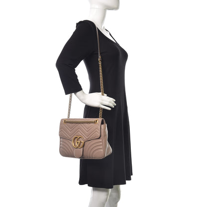 Gucci Calfskin Matelasse Medium GG Marmont Shoulder Bag Porcelain Rose 2 of 9