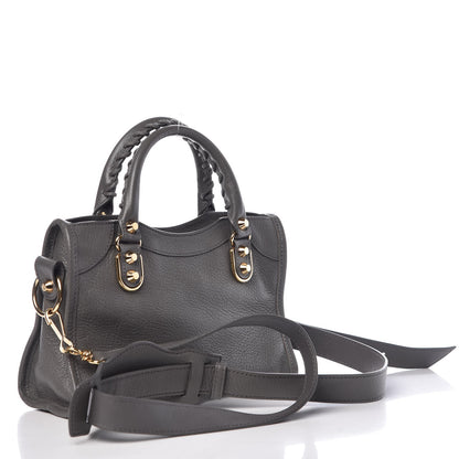 Balenciaga Chevre Gold Metallic Edge Hardware Mini City Gris Acier 3 of 10