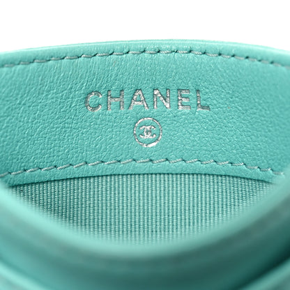 Chanel Lambskin Quilted Card Holder Turquoise 6 of 9