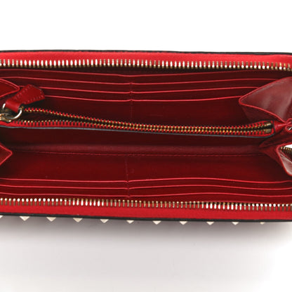 Valentino Garavani Calfskin Rockstud Zip Around Wallet Rosso Valentino 5 of 13