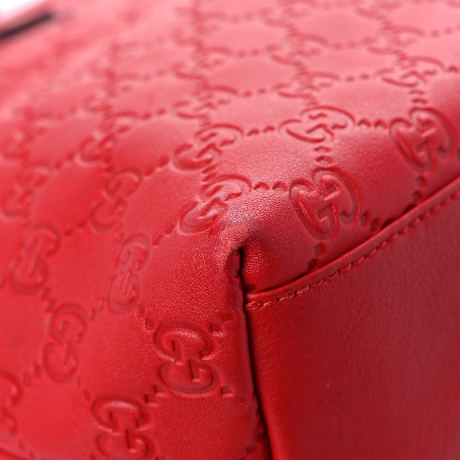 Gucci Guccissima Medium Zippered Shopping Tote Red 9 of 23