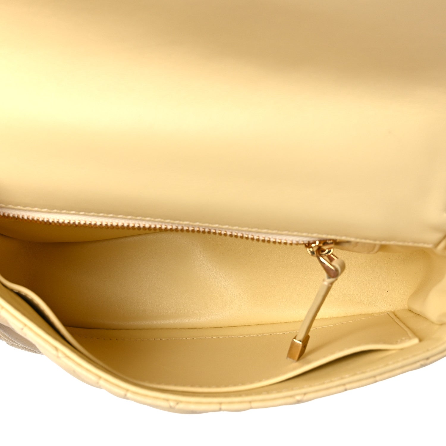 Christian Dior Calfskin Cannage Small Caro Bag Pale Yellow 6 of 11