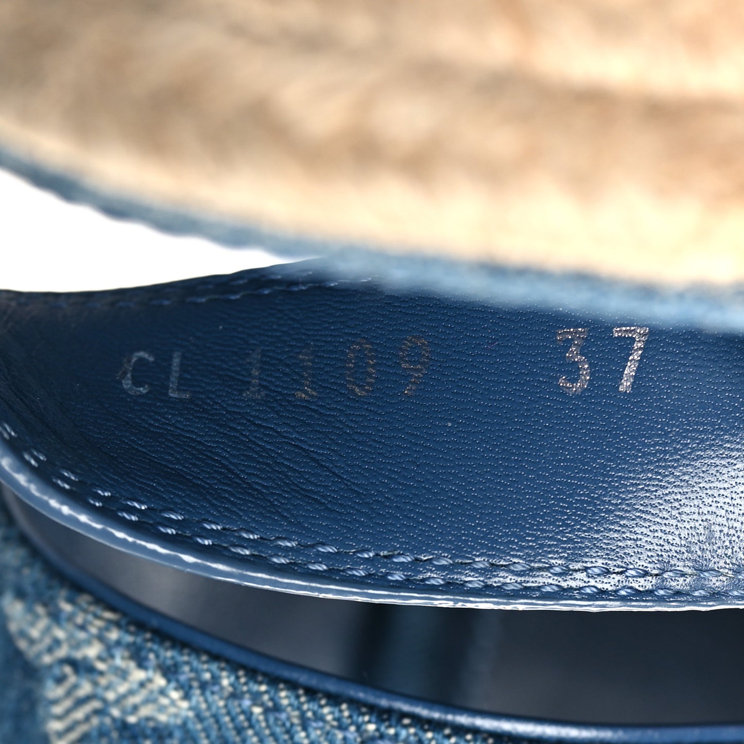 Monogram Denim Starboard Espadrille Wedge Sandal 37 Blue