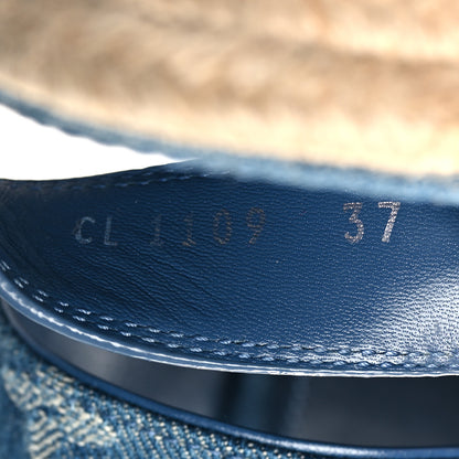Louis Vuitton Monogram Denim Starboard Espadrille Wedge Sandal 37 Blue 6 of 8