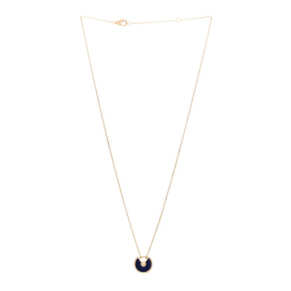 Cartier 18K Yellow Gold Diamond Lapis Lazuli XS Amulette de Cartier Pendant Necklace 2 of 4