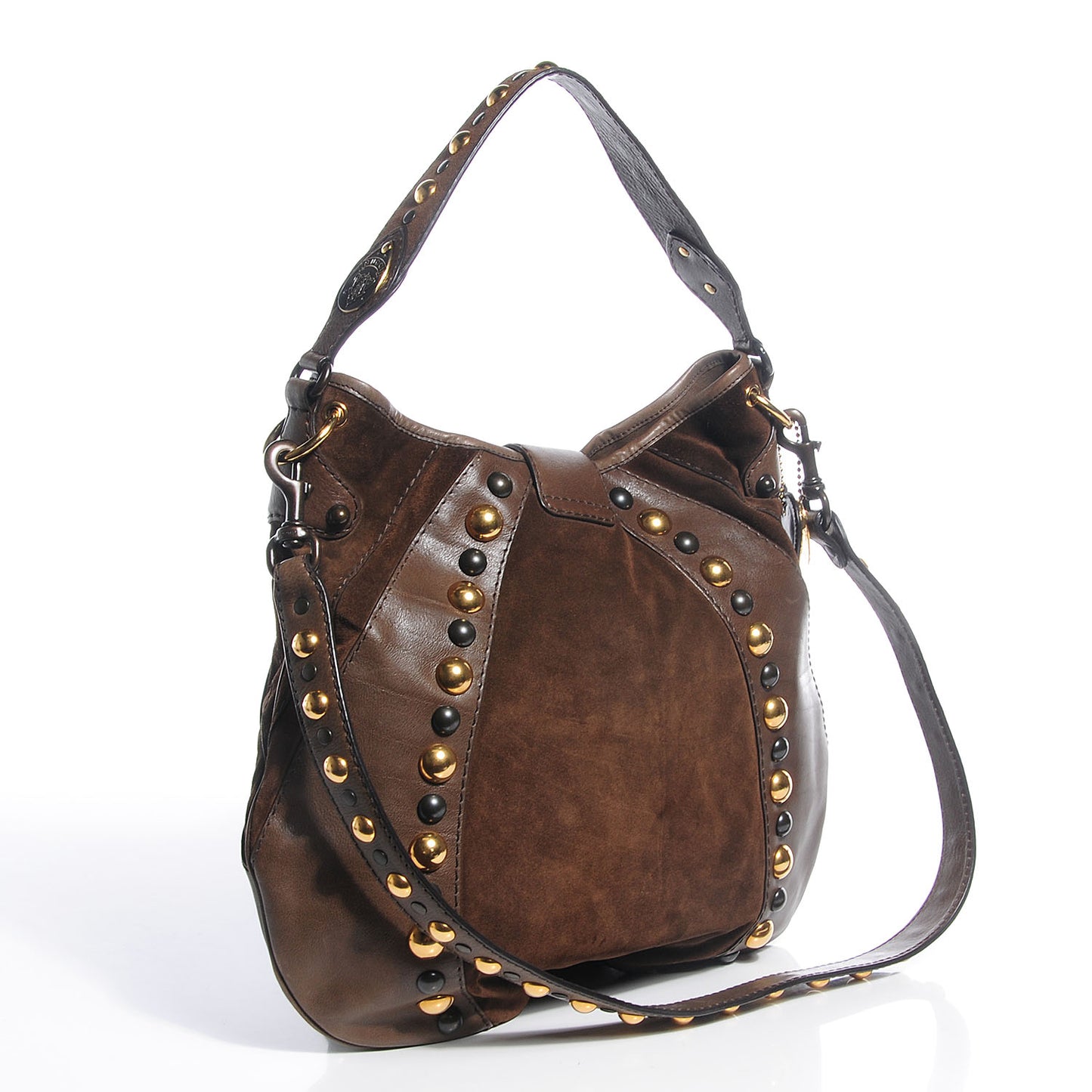 Leather Suede Fringe Babouska Hobo Brown