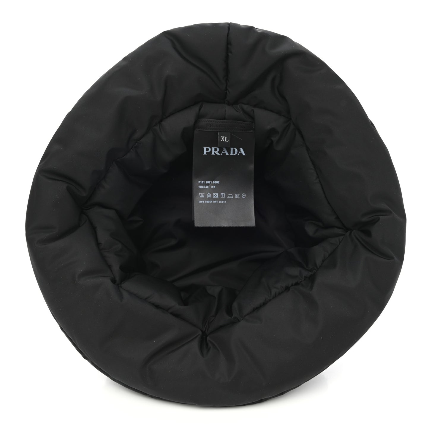 Re-Nylon Metal Triangle Logo Padded Mens Bucket Hat XL Black