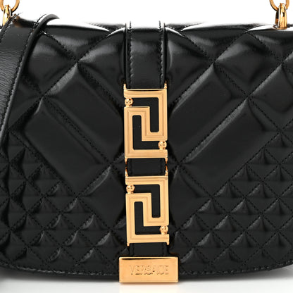 Versace Calfskin Quilted Greca Goddess Shoulder Bag Black 7 of 10