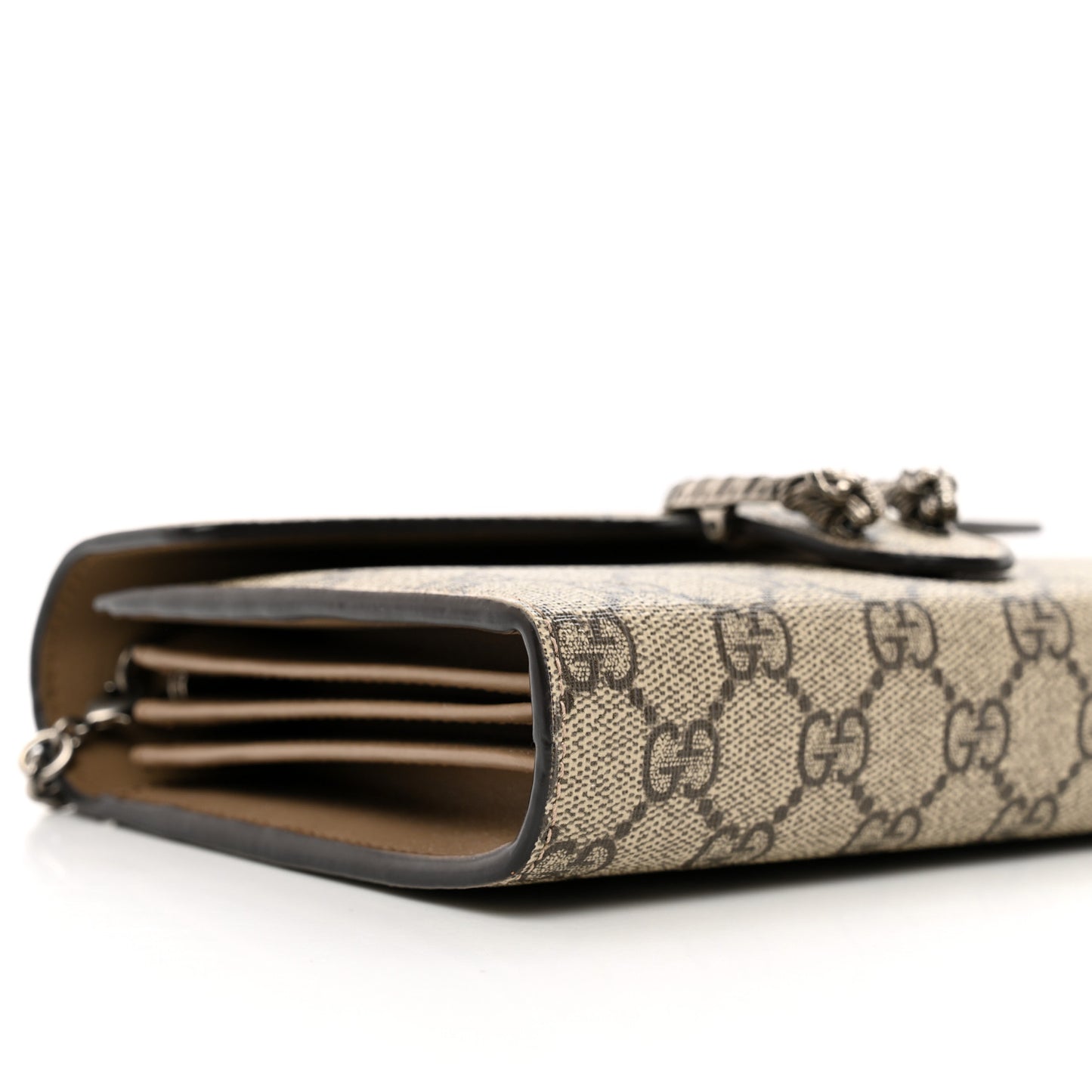 GG Supreme Monogram Mini Dionysus Chain Wallet Beige Taupe