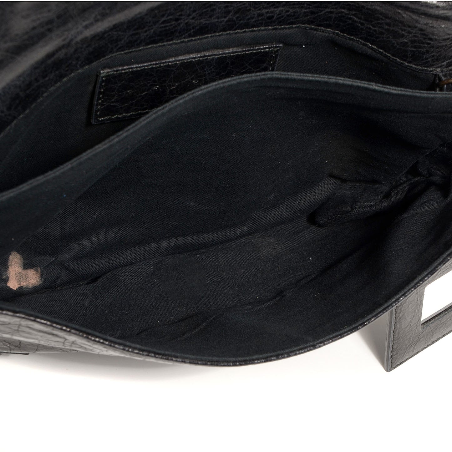 Agneau Classic Hardware Envelope Clutch Black