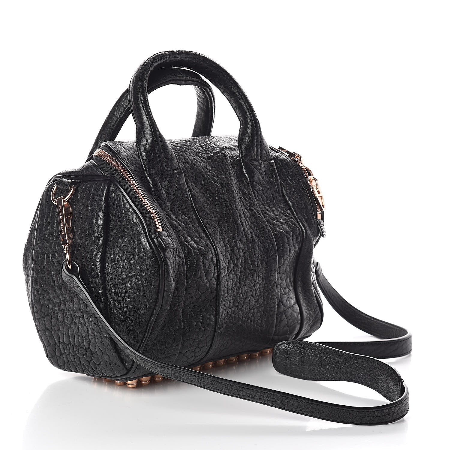 Alexander Wang Pebbled Lambskin Rockie Black Rose Gold Hardware 3 of 11