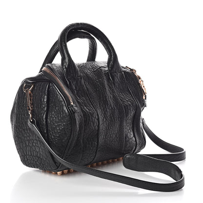Alexander Wang Pebbled Lambskin Rockie Black Rose Gold Hardware 3 of 11